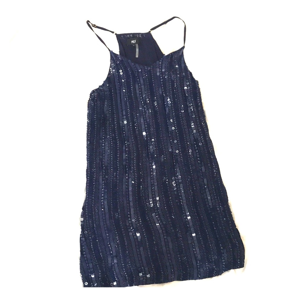 MLV navy sequined cocktail party dress - s